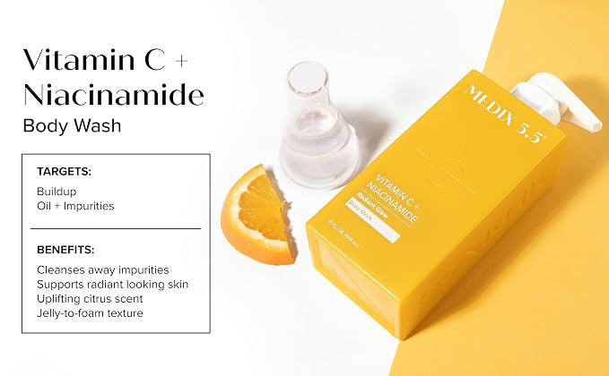 Medix 5.5 Radiant Glow Vitamin C Body Wash W/Niacinamide | Citrus Scented - Image 6