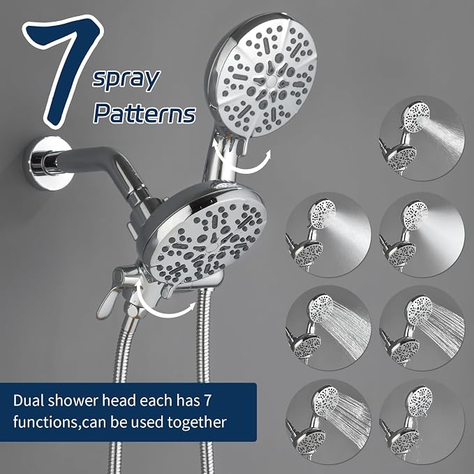 2 Handle Shower Faucet Shower System Complete 2 in 1 Shower Combo Set - Image 4
