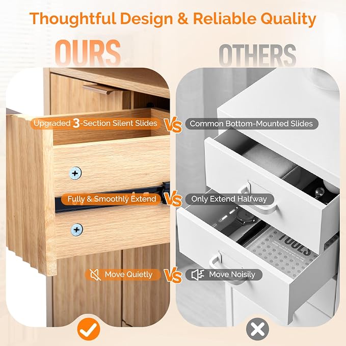 VINGLI Fluted Bathroom Floor Storage Cabinet - Image 5