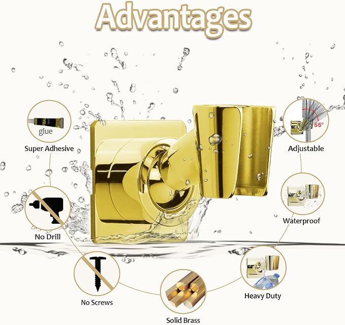 Shower Head Holder Handheld Shower Wand Holder Adjustable Shower Head Bracket - Image 4