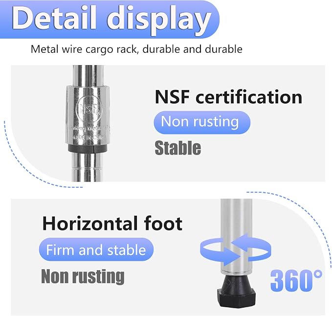 BestOffice | 6-Tier Wire Storage Shelves | 17x12x64 | Chrome | - Image 5