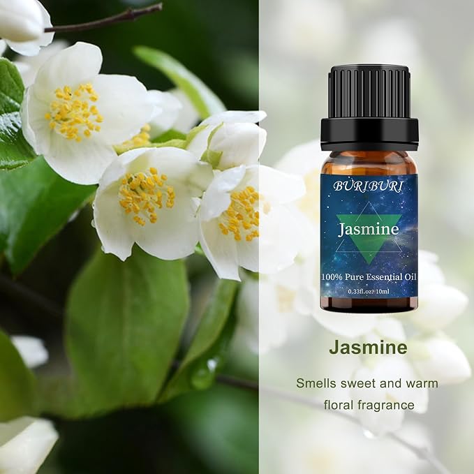 BURIBURI Honeysuckle Oil and Jasmine Essential Oil Set 2 Pack, 100% Pure - Image 2