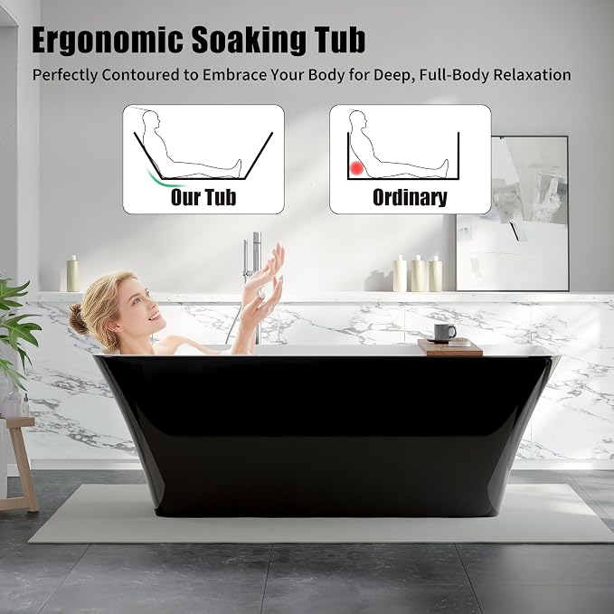 67" Acrylic Freestanding Bathtub - Image 5