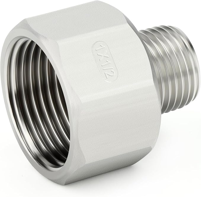 TAISHER 5PCS 304 Stainless Steel Pipe Fitting, 1/2" NPT Male x 1" NPT Female - Image 3