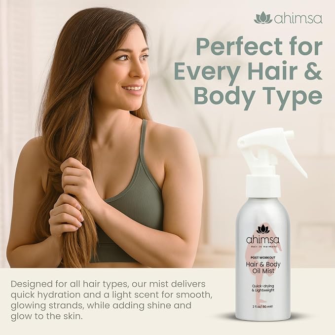 Ahimsa Hair and Body Mist Glow Spray, Fast-Drying Non-Greasy Dry Oil Hair - Image 4
