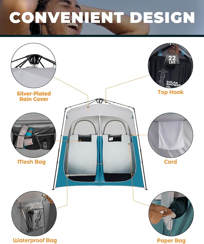 KingCamp Instant Shower Tent, Portable Superior Stable Privacy Shelter - Image 5