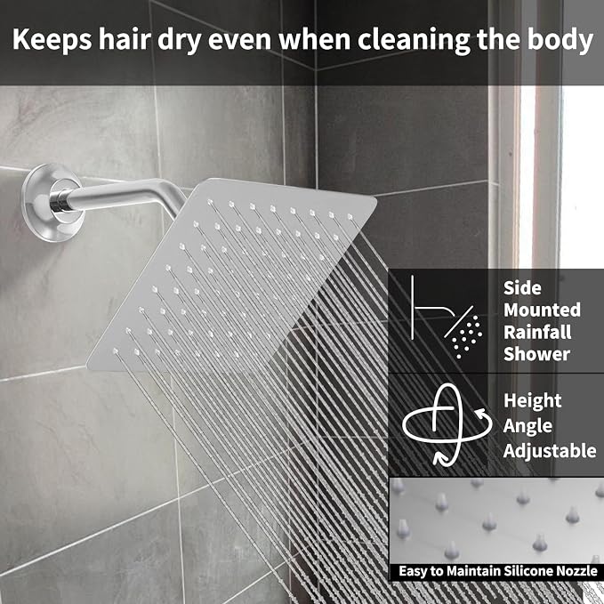 Shower System Chrome Shower Set, Push Button Shower Faucet - Image 3