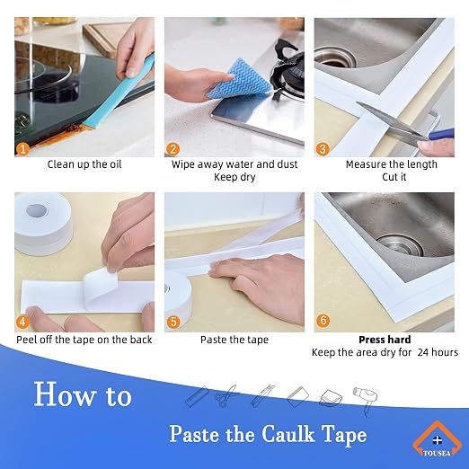 TOUSEA Waterproof Sealing Caulk Tape, Self Adhesive Sealant Strip - Image 5