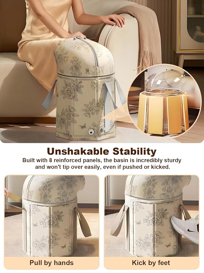 Foot Bath Basin Portable Travel Collapsible Foot Basin Folding Foot Bath Tub - Image 5