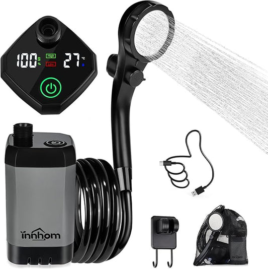 innhom Portable Camping Shower, 6000mAh Rechargeable Camp Shower Pump by innhom