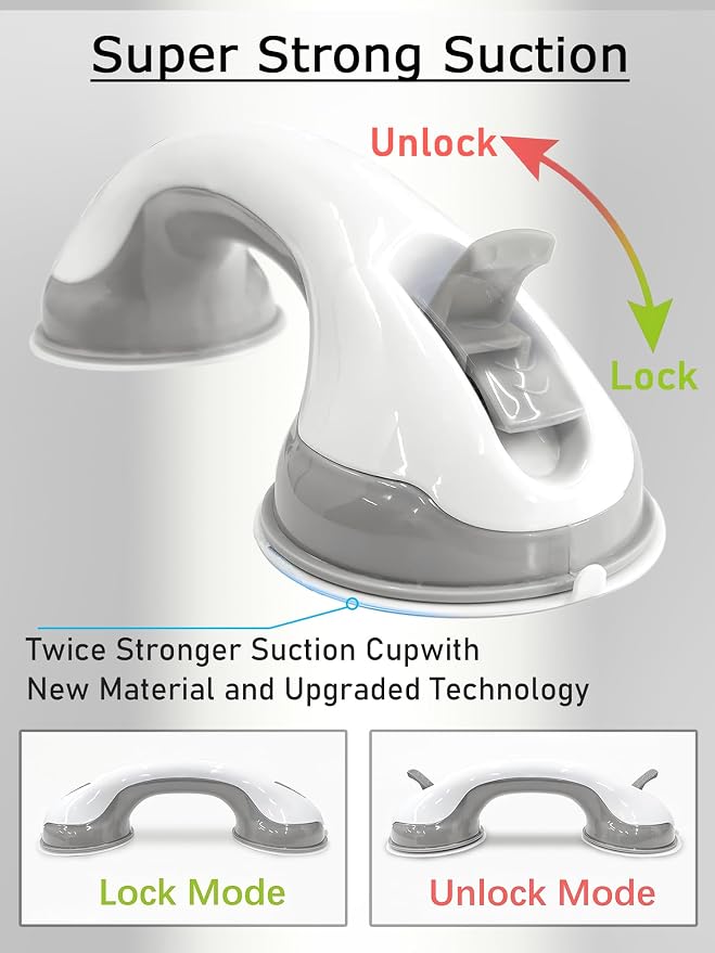 Shower Grab Bars for Seniors, Suction Grab Bars for Shower - Image 2
