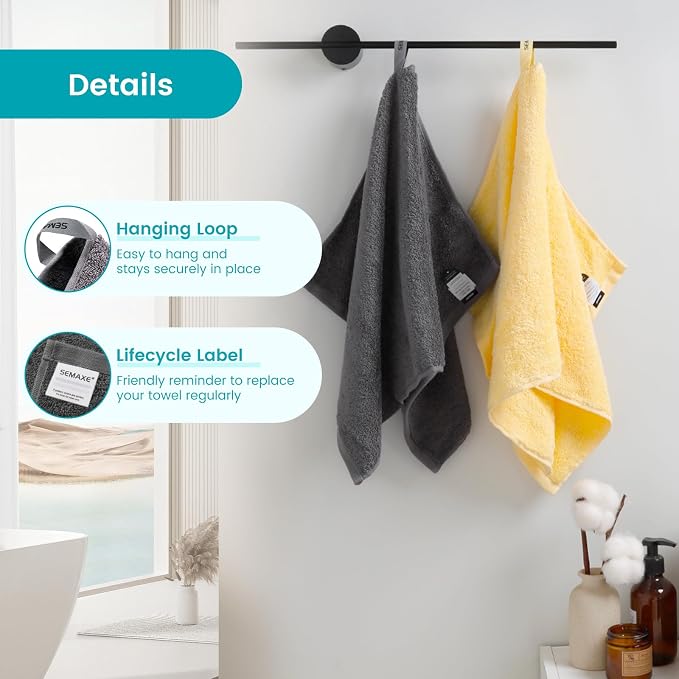 SEMAXE 12-Piece Family Bathroom Towel Set - Image 4