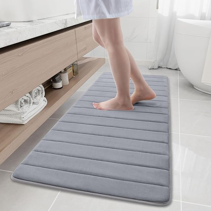 Buganda Memory Foam Bath Mat, Ultra Soft and Non-Slip Bathroom Rugs, Water by Buganda