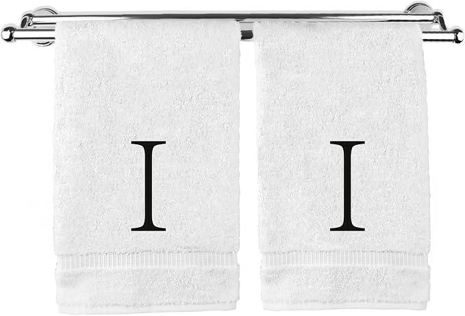 Monogrammed Hand Towel, Personalized Initial Gift, Extra Absorbent 100% Turkish by BareCotton