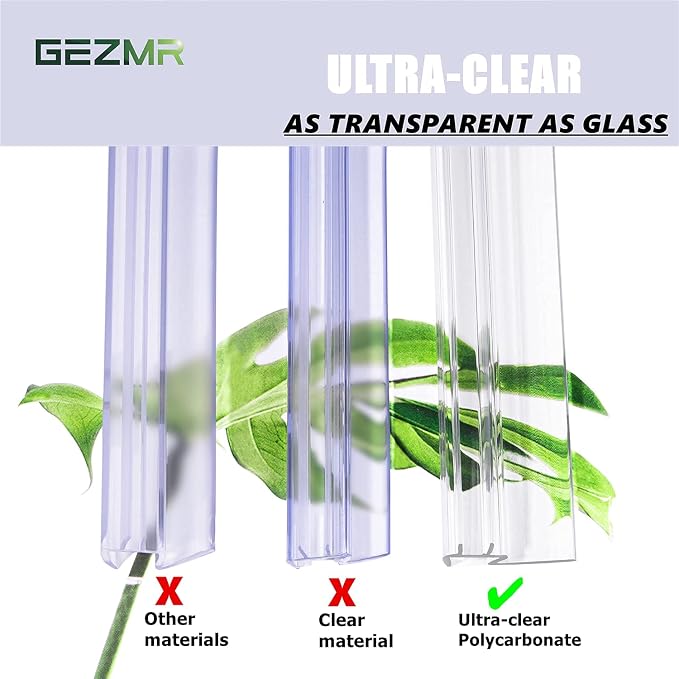 2-Pack Ultra Clear Shower Door Bottom Seal Frameless Glass Shower Door Seal - Image 4