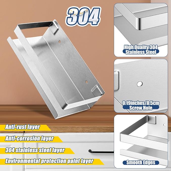 Lallisa 2 Pieces Stainless Steel Shelf Bathroom Shower Floating Shelves Wall - Image 4