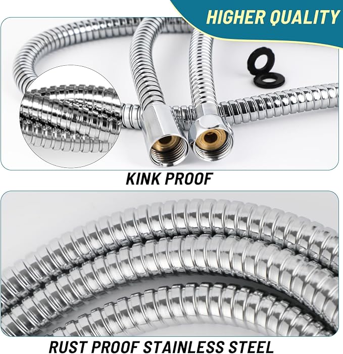 Klabb 79-Inch Extra Long Stainless Steel Shower Hose – Flexible, Durable - Image 6
