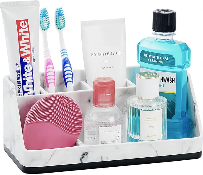 VITVITI Toothbrush Holder for Bathroom, Resin Bathroom Organizer Countertop Sink by VITVITI