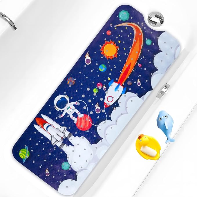 Baby Bath Mat for Tub Non Slip Kids Bathtub Mat Extra Long 40X16 Inch Toddler by Tubozadi