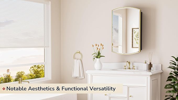 Keonjinn Medicine Cabinet 16 x 26 Inch, Surface Mount or Recessed Cabinets - Image 7