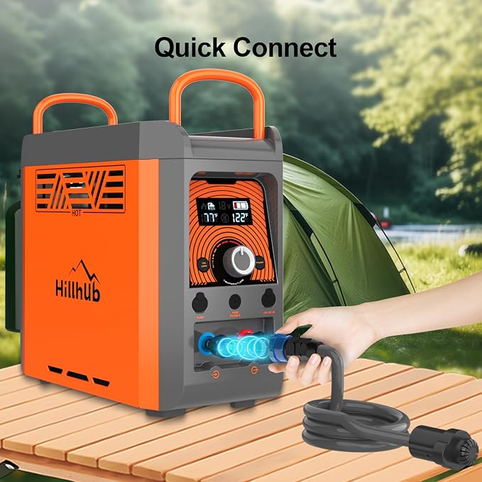 Hillhub Camping Portable Instant Hot Water Heater On Ground, Propane Water - Image 4