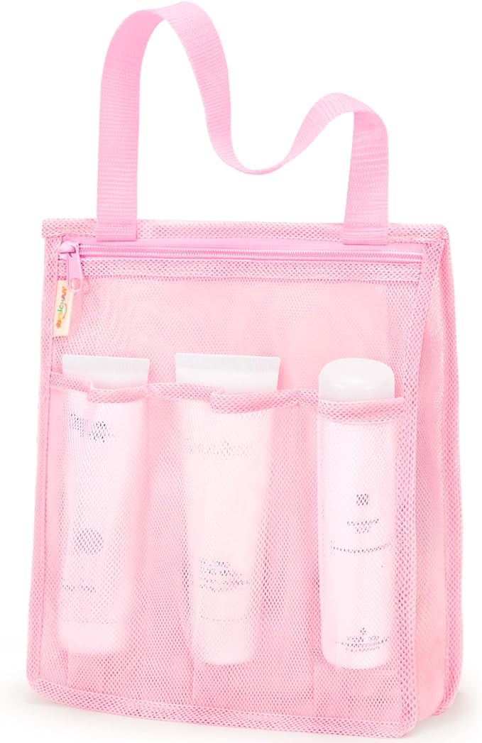 Mesh Shower Caddy Portable, Gym Travel Camp Dorm Room Essentials by famichan