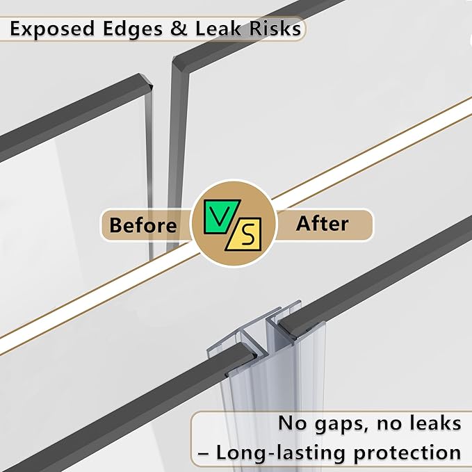 2-Pack Frameless Shower Door Seal Strip - Image 5