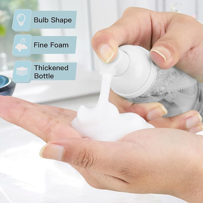 2oz Foam Bottle, Empty Travel Foaming Pump Dispenser - Image 2