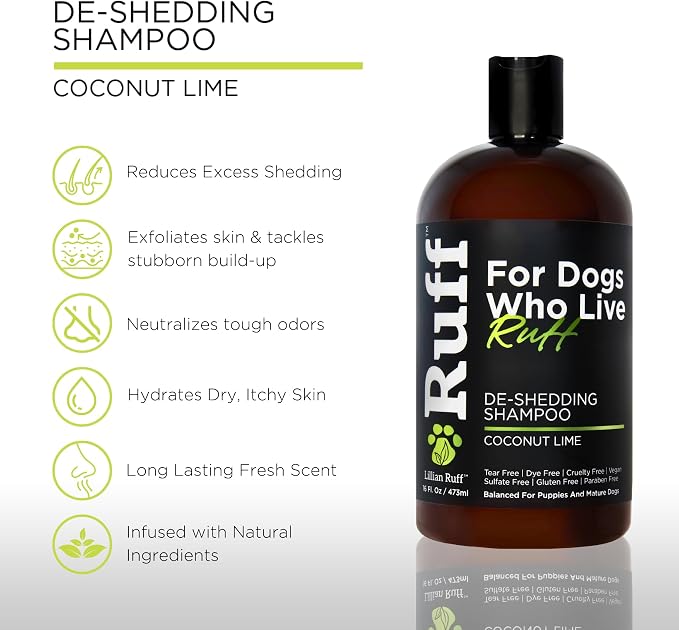 Ruff by Lillian Ruff Deshedding Dog Shampoo | Coconut Lime | Vitamin E - Image 2