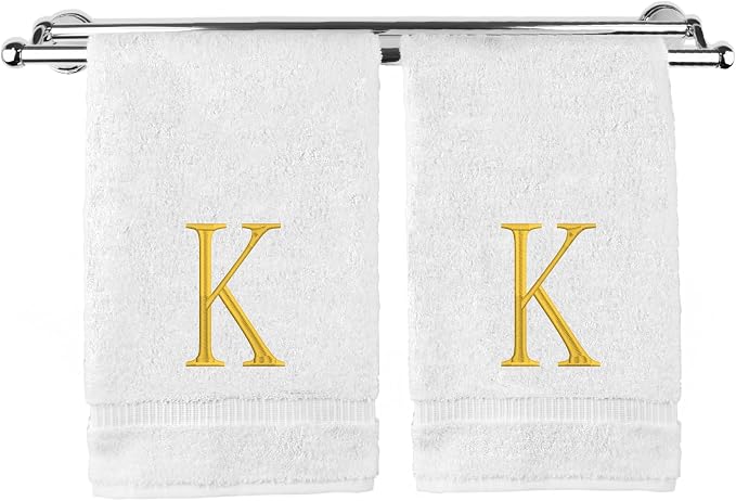 Monogrammed Hand Towel, Personalized Initial Gift, Extra Absorbent 100% Turkish by BareCotton