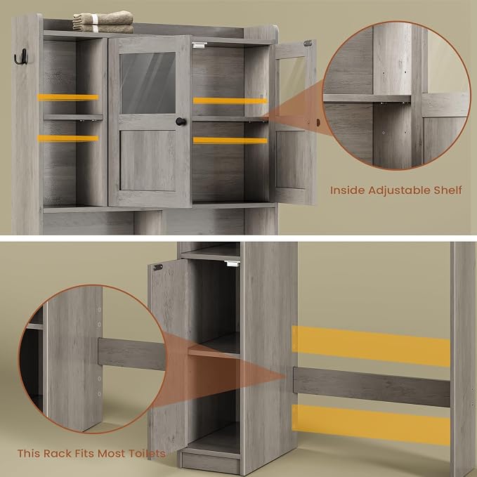 Itaar Over The Toilet Storage Cabinet, Over Toilet Bathroom Organizer - Image 8
