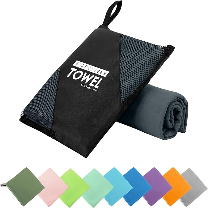 Microfiber Travel Towel, Soft Lightweight Quick Dry Towel, Super Absorbent by ZIUDBOC
