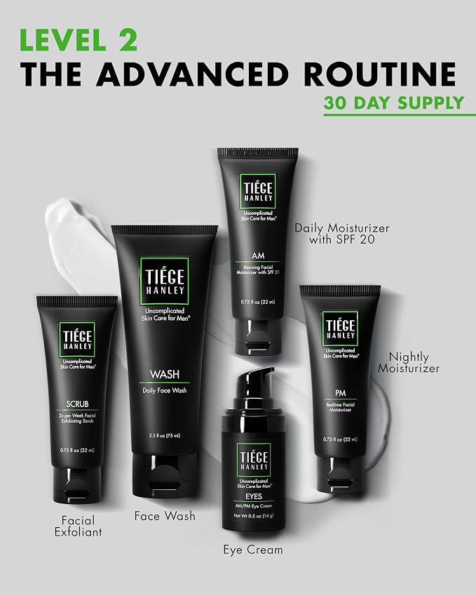 Tiege Hanley Skin Care Set for Men, Advanced Routine, System Level 2, Daily - Image 2