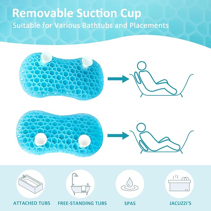 Sunlit Bath Jello Mini Gel Bath Pillows, Lumbar Pillow - Image 6