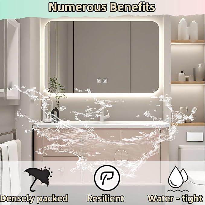 56IN Pink Modern Bathroom Vanity - Image 4