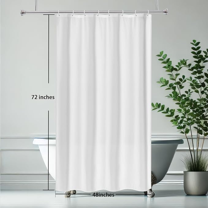 AooHome White Stall Size Bathroom Curtain - Image 7