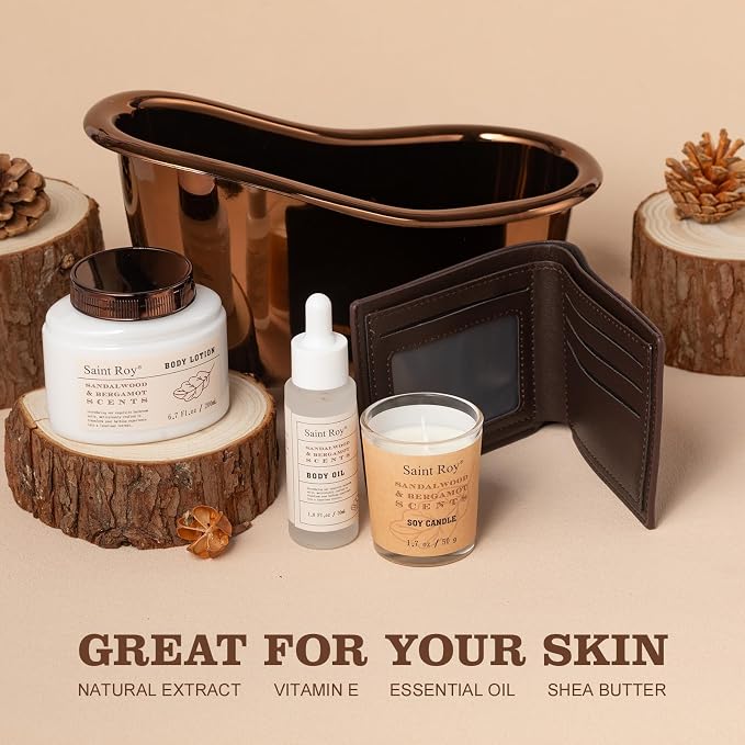 Fathers Day Gifts for Men Dad Birthday Gifts Spa Kit Cedar & Bergamot Scents - Image 4