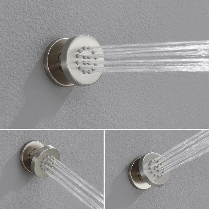 Iriber Brushed Nickel Round Rain Shower System - Image 5