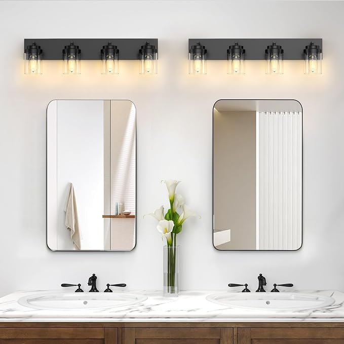 IZORRO Bathroom Vanity Light Fixture, 4-Light 27.5 Inch Matte Black Bathroom - Image 8