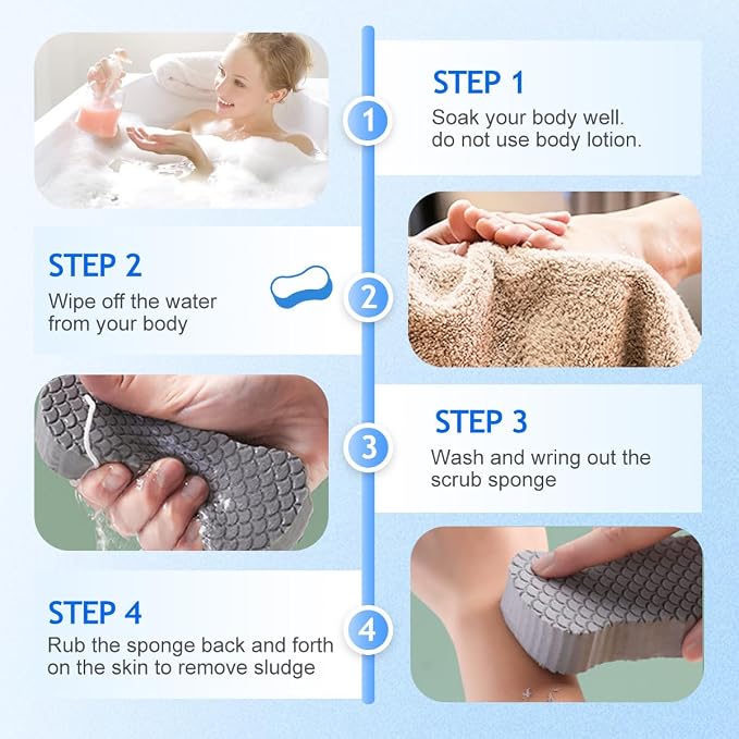 Magic Exfoliating Bath Sponge, 2025 Upgrade 3D Super Soft Exfoliating Bath - Image 4