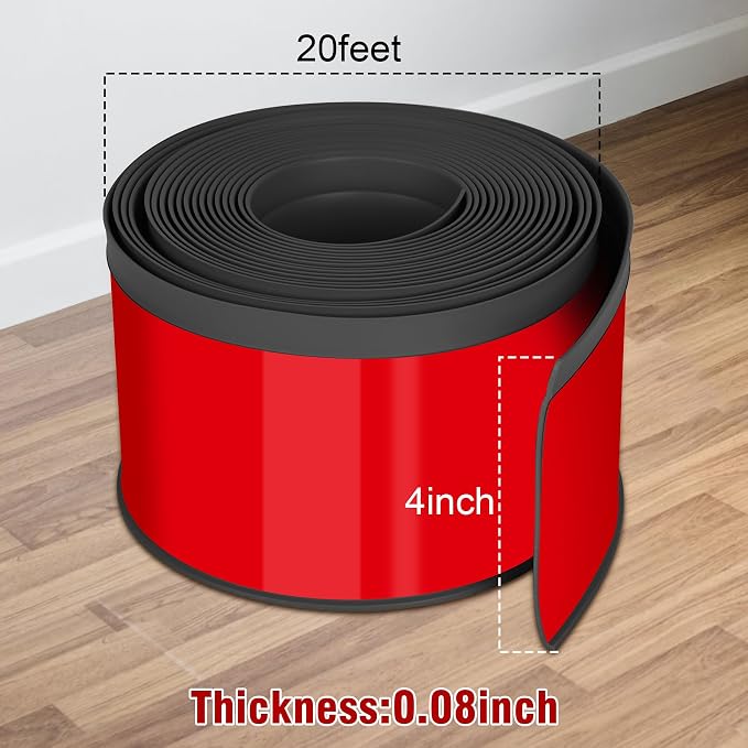 Vinyl Baseboard Molding Trim 4 Inch x 20 Feet Peel and Stick Baseboard Trim - Image 2