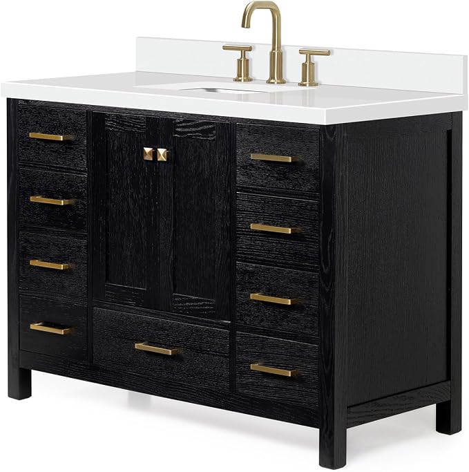 ARIEL Cambridge 49 Inch Single Rectangle Sink Bathroom Vanity - Image 4