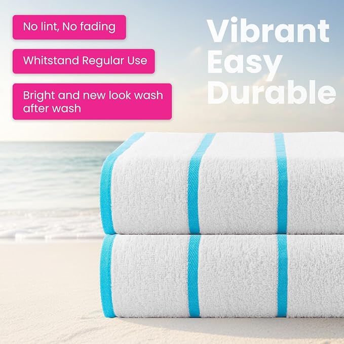 CASA COPENHAGEN Cabana Beach Towel Designed in Denmark Rough and Tough - Image 5