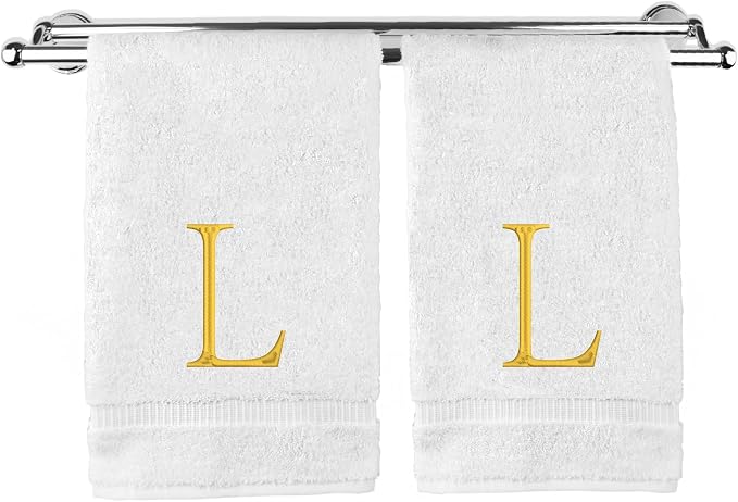 Monogrammed Hand Towel, Personalized Initial Gift, Extra Absorbent 100% Turkish by BareCotton