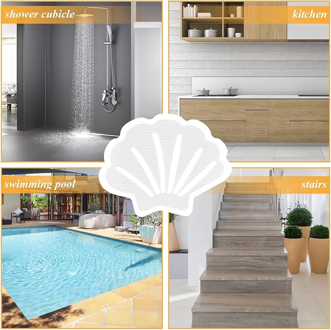Clear Bathtub Stickers Non Slip, Shell Shaped Tubs Safety Shower Treads - Image 5