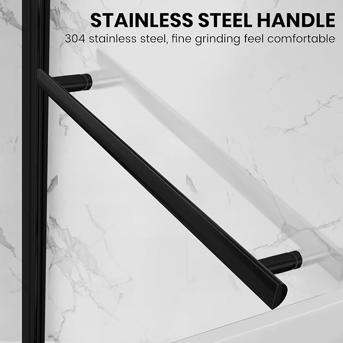 Tub Shower Door, Bathroom Shower Glass Door 34 * 58 Inch Frameless Bathtub - Image 2