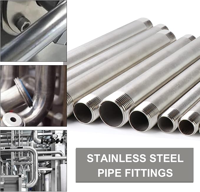 TAISHER 2PCS Stainless Steel Pipe Fittings, 3/8" NPT Male x 3/8" NPT Male - Image 6