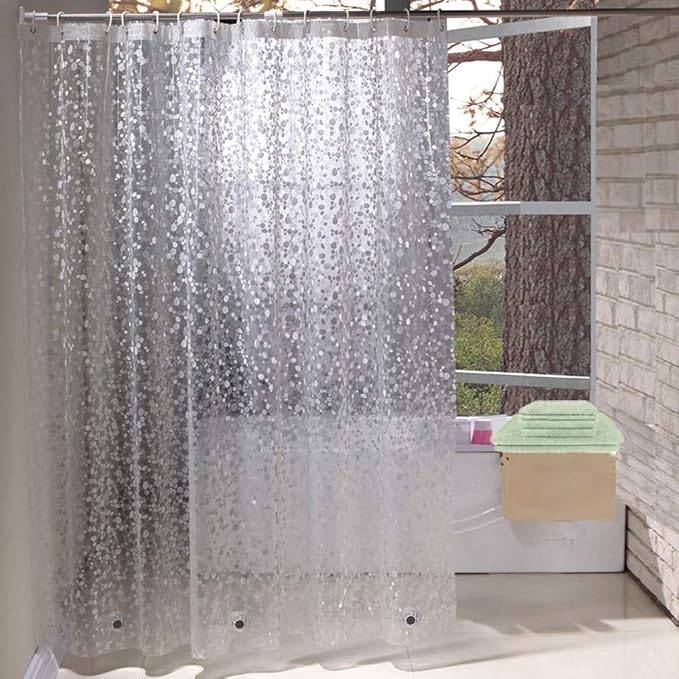 EurCross Shower Curtain Liner 78inches Long, 5 Magnets Shower Liner by EurCross