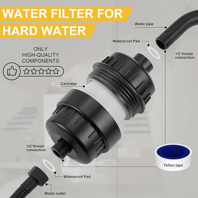 BESy HEAVY DUTY Filter for Hard Water High Output Shower Filtered Universal - Image 5