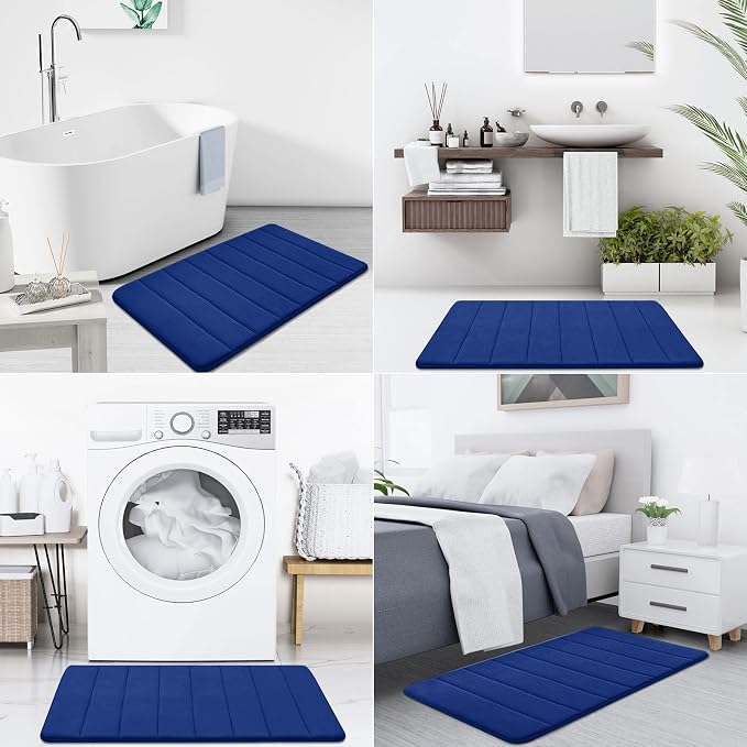 Buganda Memory Foam Bath Mat, Ultra Soft and Non-Slip Bathroom Rugs, Water - Image 7